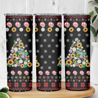Hippie Xmas Skinny Tumbler Hippie Flower Christmas Tree - Wonder Print Shop