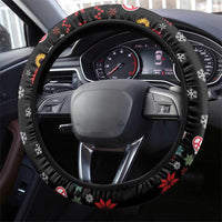Hippie Xmas Steering Wheel Cover Hippie Flower Christmas Tree - Wonder Print Shop