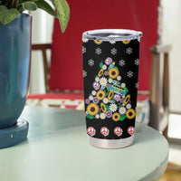 Hippie Xmas Tumbler Cup Hippie Flower Christmas Tree - Wonder Print Shop