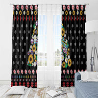 Hippie Xmas Window Curtain Hippie Flower Christmas Tree - Wonder Print Shop