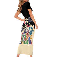 African Stand Firm Justice Now Short Sleeve Bodycon Dress