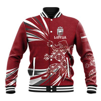 Latvia Baseball Jacket Latvian Lion Traditional Pattern