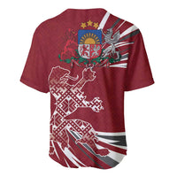 Latvia Baseball Jersey Latvian Lion Traditional Pattern