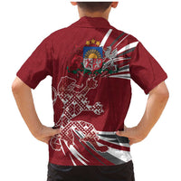 Latvia Family Matching Mermaid Dress and Hawaiian Shirt Latvian Lion Traditional Pattern