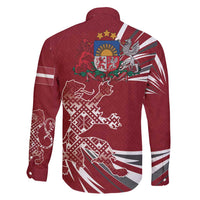 Latvia Family Matching Short Sleeve Bodycon Dress and Hawaiian Shirt Latvian Lion Traditional Pattern