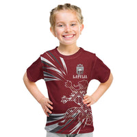 Latvia Kid T Shirt Latvian Lion Traditional Pattern
