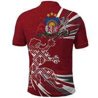 Latvia Polo Shirt Latvian Lion Traditional Pattern