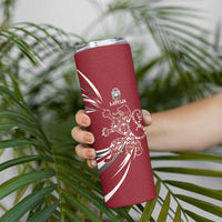 Latvia Skinny Tumbler Latvian Lion Traditional Pattern