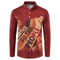 Justice To The People Button Sweatshirt African Raised Fist