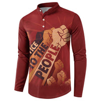Justice To The People Button Sweatshirt African Raised Fist