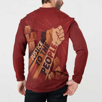 Justice To The People Button Sweatshirt African Raised Fist