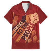 Justice To The People Family Matching Off Shoulder Maxi Dress and Hawaiian Shirt African Raised Fist