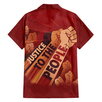 Justice To The People Family Matching Off Shoulder Maxi Dress and Hawaiian Shirt African Raised Fist