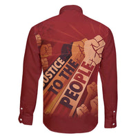 Justice To The People Family Matching Off Shoulder Maxi Dress and Hawaiian Shirt African Raised Fist