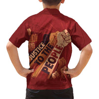 Justice To The People Kid Hawaiian Shirt African Raised Fist