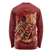 Justice To The People Long Sleeve Shirt African Raised Fist
