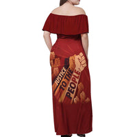 Justice To The People Off Shoulder Maxi Dress African Raised Fist
