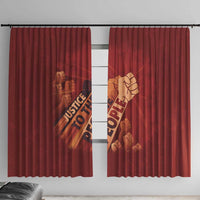 Justice To The People Window Curtain African Raised Fist