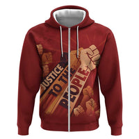 Justice To The People Zip Hoodie African Raised Fist