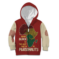Being Black Is The Best Part Of My Personality Kid Hoodie African Map Fingerprint
