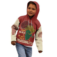 Being Black Is The Best Part Of My Personality Kid Hoodie African Map Fingerprint