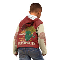 Being Black Is The Best Part Of My Personality Kid Hoodie African Map Fingerprint
