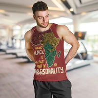 Being Black Is The Best Part Of My Personality Men Tank Top African Map Fingerprint