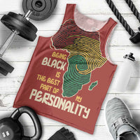 Being Black Is The Best Part Of My Personality Men Tank Top African Map Fingerprint