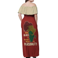Being Black Is The Best Part Of My Personality Off Shoulder Maxi Dress African Map Fingerprint