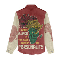 Being Black Is The Best Part Of My Personality Women Casual Shirt African Map Fingerprint
