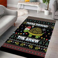 Turtle Through The Snow Christmas Area Rug - Wonder Print Shop