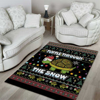 Turtle Through The Snow Christmas Area Rug - Wonder Print Shop