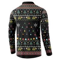 Turtle Through The Snow Christmas Button Sweatshirt - Wonder Print Shop