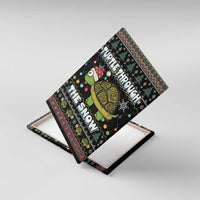 Turtle Through The Snow Christmas Canvas Wall Art - Wonder Print Shop