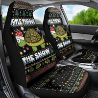 Turtle Through The Snow Christmas Car Seat Cover - Wonder Print Shop