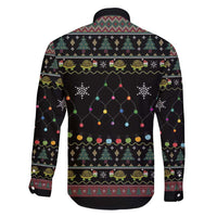 Turtle Through The Snow Christmas Family Matching Long Sleeve Bodycon Dress and Hawaiian Shirt - Wonder Print Shop