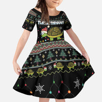 Turtle Through The Snow Christmas Family Matching Off The Shoulder Long Sleeve Dress and Hawaiian Shirt - Wonder Print Shop