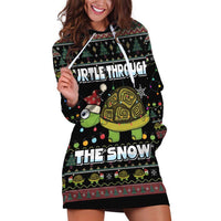 Turtle Through The Snow Christmas Hoodie Dress - Wonder Print Shop