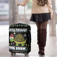 Turtle Through The Snow Christmas Luggage Cover - Wonder Print Shop