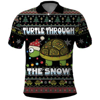 Turtle Through The Snow Christmas Polo Shirt - Wonder Print Shop