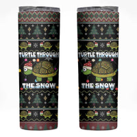 Turtle Through The Snow Christmas Skinny Tumbler - Wonder Print Shop