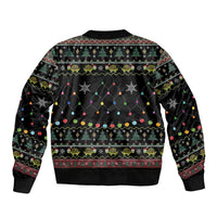 Turtle Through The Snow Christmas Sleeve Zip Bomber Jacket - Wonder Print Shop