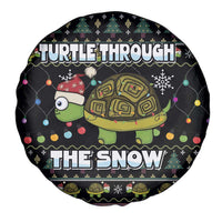 Turtle Through The Snow Christmas Spare Tire Cover - Wonder Print Shop
