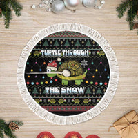 Turtle Through The Snow Christmas Tree Skirt - Wonder Print Shop