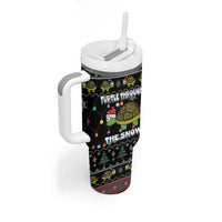 Turtle Through The Snow Christmas Tumbler With Handle - Wonder Print Shop