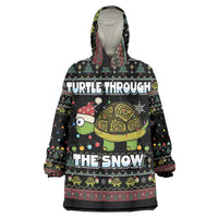 Turtle Through The Snow Christmas Wearable Blanket Hoodie - Wonder Print Shop