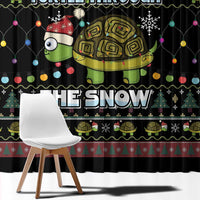 Turtle Through The Snow Christmas Window Curtain - Wonder Print Shop
