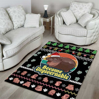 Christmas Become Ungovernable Moo Deng Area Rug Humor Cute Baby Hippo Joke - Wonder Print Shop