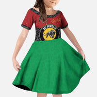 Personalized Pan African Panther Kid Short Sleeve Dress All Power To The People
