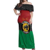 Personalized Pan African Panther Off Shoulder Maxi Dress All Power To The People